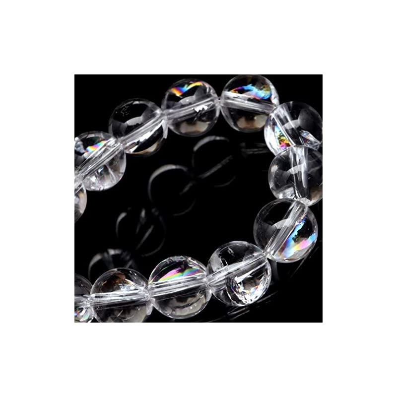 水晶 ブレスレット アイリスクォーツ 天然 虹入り 8mm レインボー 天然石 パワーストーン 内径