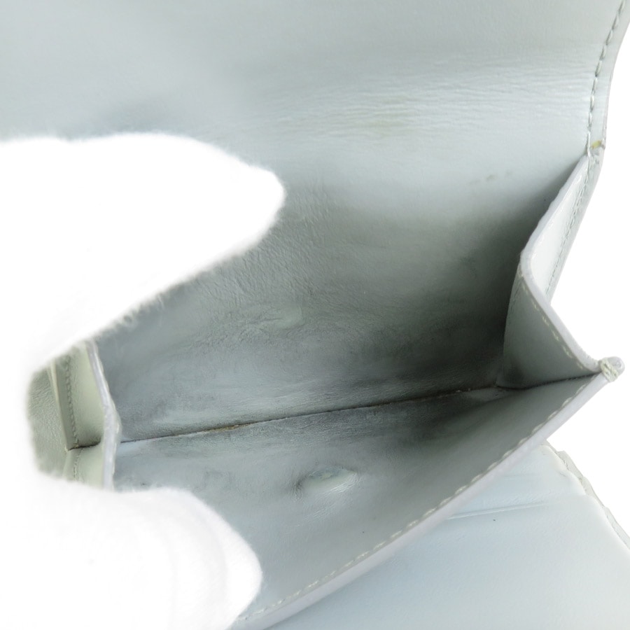 セリーヌ CELINE 三つ折り財布 レザー ライトグレー レディース e58863