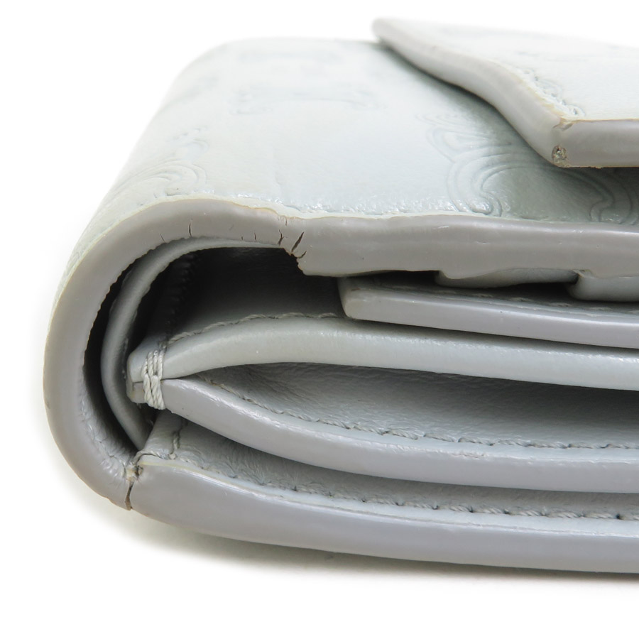 セリーヌ CELINE 三つ折り財布 レザー ライトグレー レディース e58863