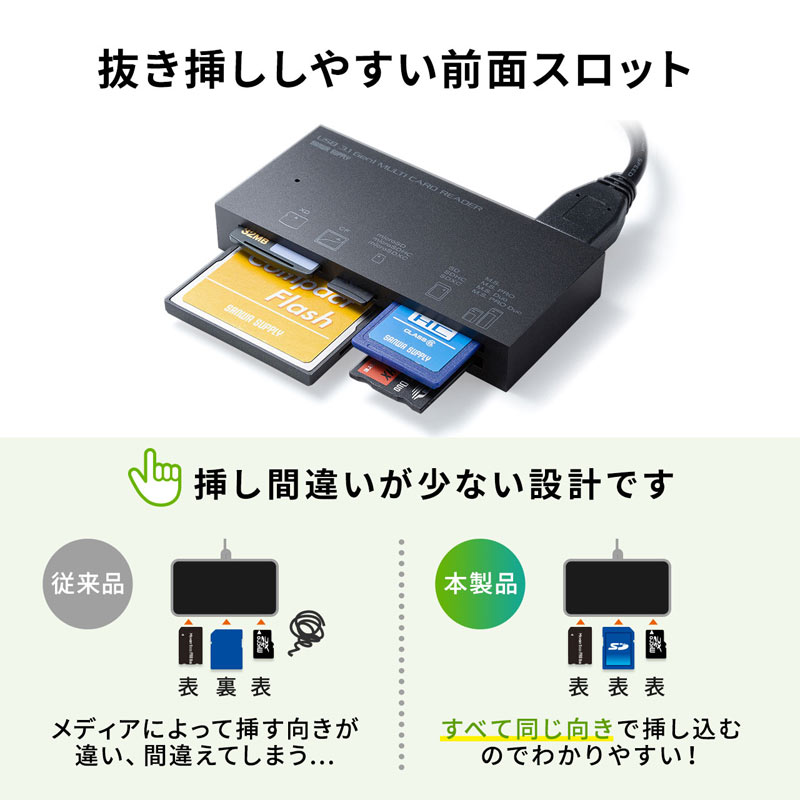 （まとめ買い）USB3.1 マルチカードリーダー ブラック ADR-3ML50BK [x3] pattayablatt.com
