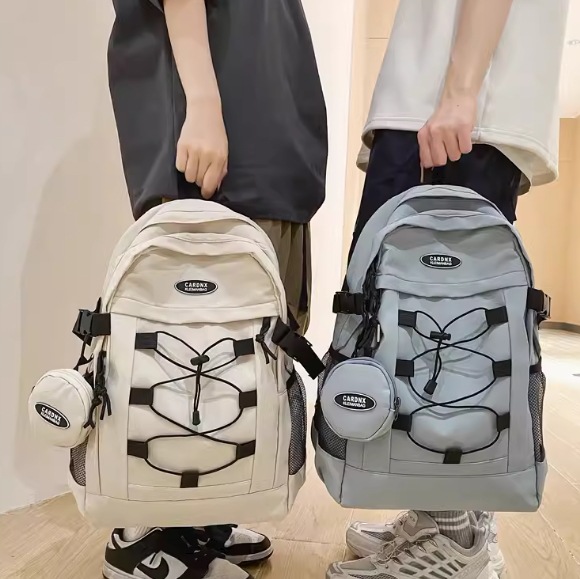 バッグ カバン レディース メンズ 男女兼用 ユニセックス リュック バッグパック 大容量 便利 折り畳み可能 ポケット ファスナー 柔らかい ソフト ナイロン シンプル カジュアル お洒落