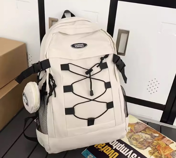 バッグ カバン レディース メンズ 男女兼用 ユニセックス リュック バッグパック 大容量 便利 折り畳み可能 ポケット ファスナー 柔らかい ソフト ナイロン シンプル カジュアル お洒落