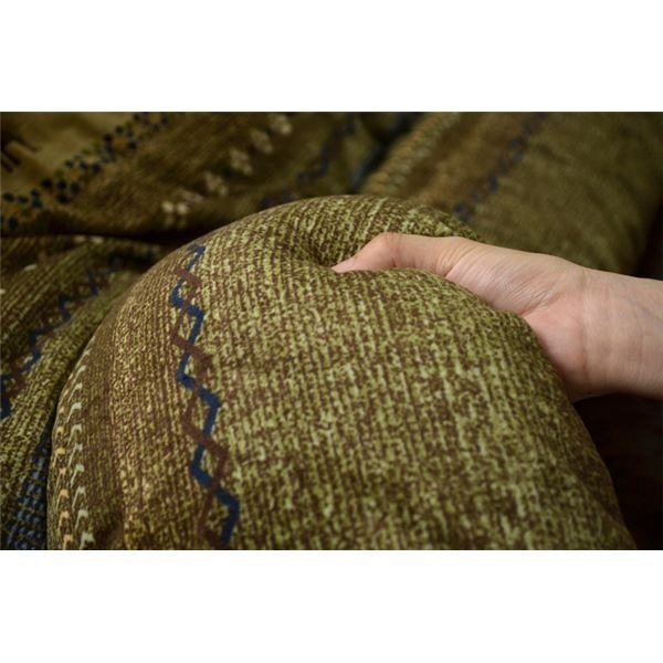 ギャッベ柄 こたつ布団 長方形 グリーン 約205cm245cm 洗える マイクロファイバー ラディ