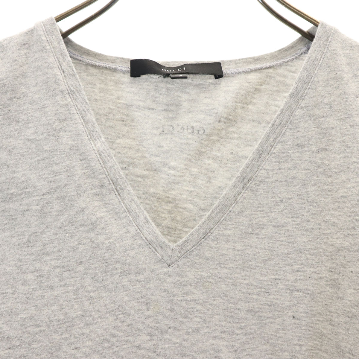 イタリア製 半袖 Vネック Tシャツ M グレー レディース 古着 イタリア製 半袖 Vネック Tシャツ M グレー レディース 古着