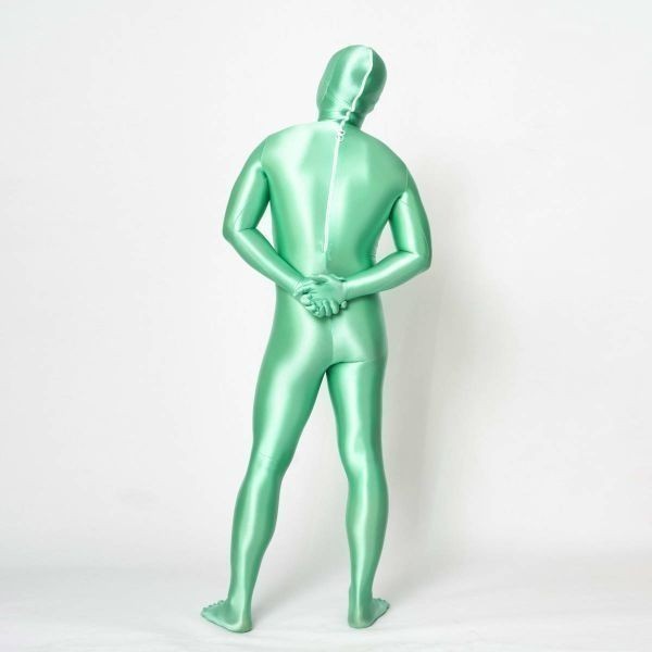 全身タイツ 超光沢 緑 男性女性兼用 XSサイズ ゼンタイ コスプレ ZENTAI レオタード ボディースーツ 仮装 イベント コスチューム 戦隊