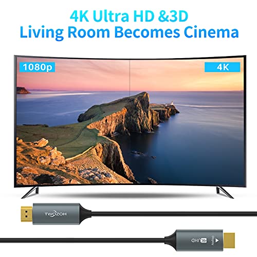 Twozoh 光ファイバーHDMI ケーブル 30M 4K 2.0 60Hz 1080P対応 18gbps超高速HDMI ケーブル 60P 4K/UHD 4:4:4 HDCP 2.2 ARC (5M
