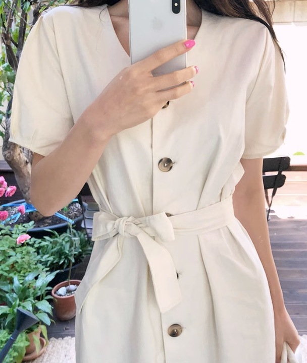 ワンピース フレアスカート フレアワンピース ミモレ ミモレ丈 袖あり 半袖 Vネック 襟なし フレア セミフレア Aライン ウエストマーク ウエストリボン 大人可愛い きれいめ シンプル カジュアル