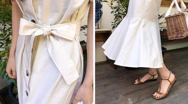 ワンピース フレアスカート フレアワンピース ミモレ ミモレ丈 袖あり 半袖 Vネック 襟なし フレア セミフレア Aライン ウエストマーク ウエストリボン 大人可愛い きれいめ シンプル カジュアル