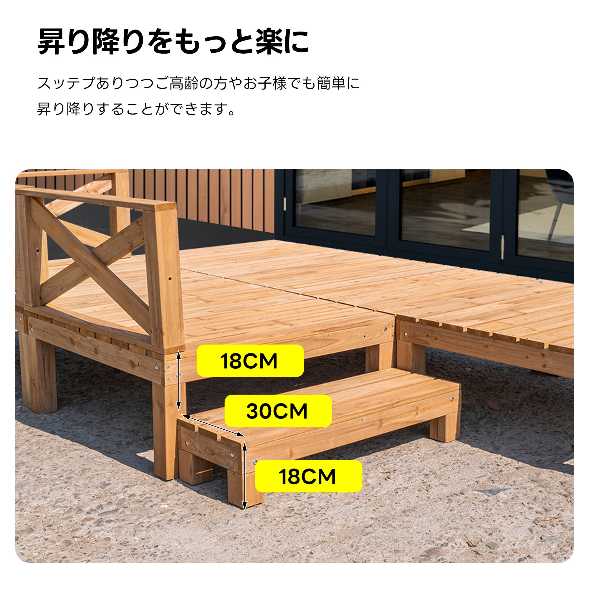 ウッドデッキ 天然木 キット 9点セット 自由な組み合わせ ウッドパネル