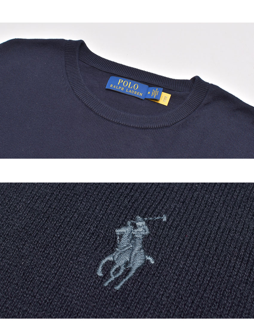 メンズ ニット トップス セーター プルオーバー 長袖 クルーネック 無地 ロゴ 刺繍 刺しゅう ワンポイント 定番 ベーシック L／S PULLOVER SWEATER 710866549 ブランド