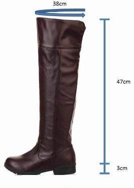 進撃の巨人 風 コスプレ ロング ブーツ 筒丈47cm ヒール高3cm 普段使いにも サイズ 27.0―28.0cm ブラウン ブラック