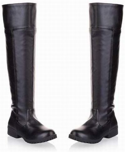 進撃の巨人 風 コスプレ ロング ブーツ 筒丈47cm ヒール高3cm 普段使いにも サイズ 27.0―28.0cm ブラウン ブラック