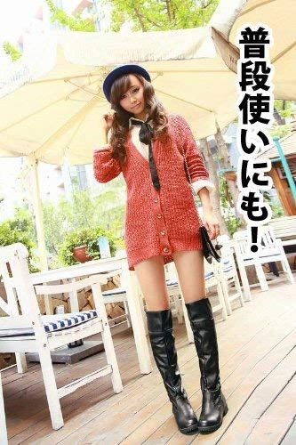 進撃の巨人 風 コスプレ ロング ブーツ 筒丈47cm ヒール高3cm 普段使いにも サイズ 27.0―28.0cm ブラウン ブラック