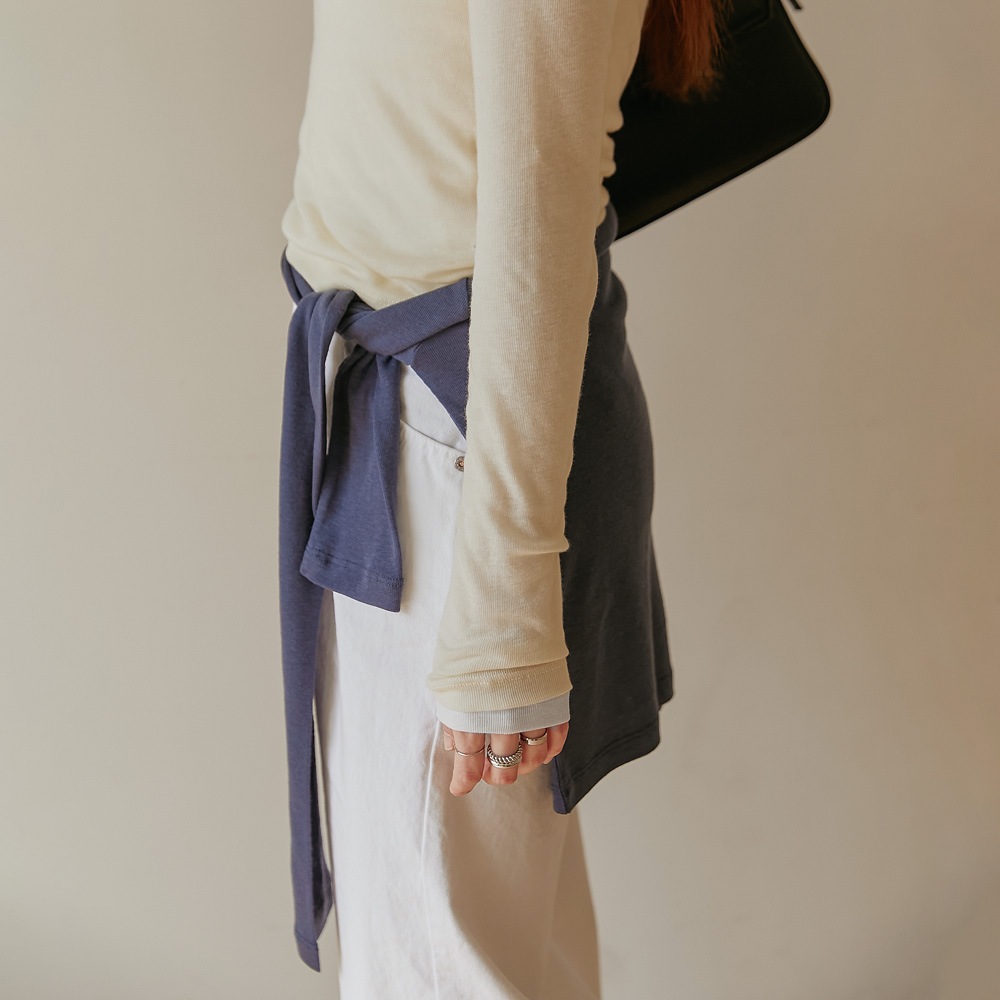 レイビーウール30%シースルーラウンドティー レイビーウール30%シースルーラウンドティー