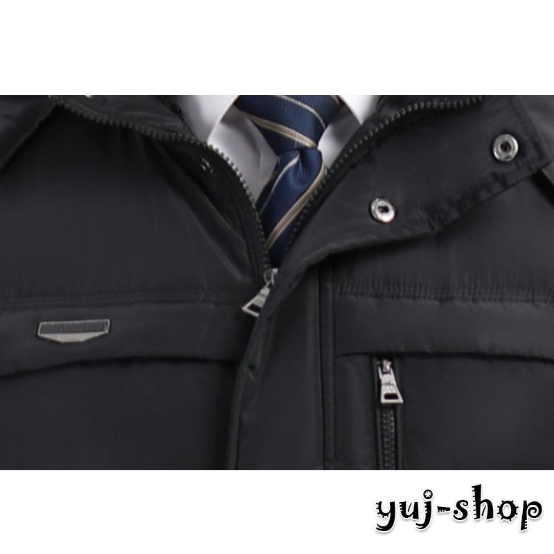 ダウンジャケット メンズ 無地 ハイネック アウター キルティングコート フード付き 防寒 暖かい 冬服 軽くて暖かく 快適 スーツの上に 40代 50代 60代