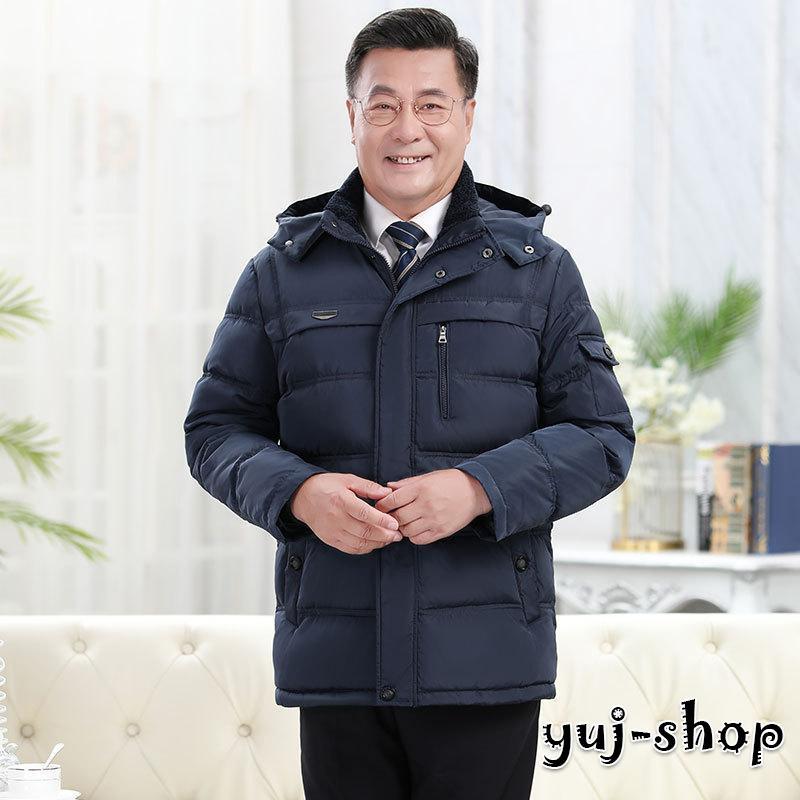 ダウンジャケット メンズ 無地 ハイネック アウター キルティングコート フード付き 防寒 暖かい 冬服 軽くて暖かく 快適 スーツの上に 40代 50代 60代
