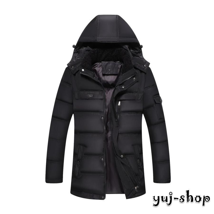 ダウンジャケット メンズ 無地 ハイネック アウター キルティングコート フード付き 防寒 暖かい 冬服 軽くて暖かく 快適 スーツの上に 40代 50代 60代