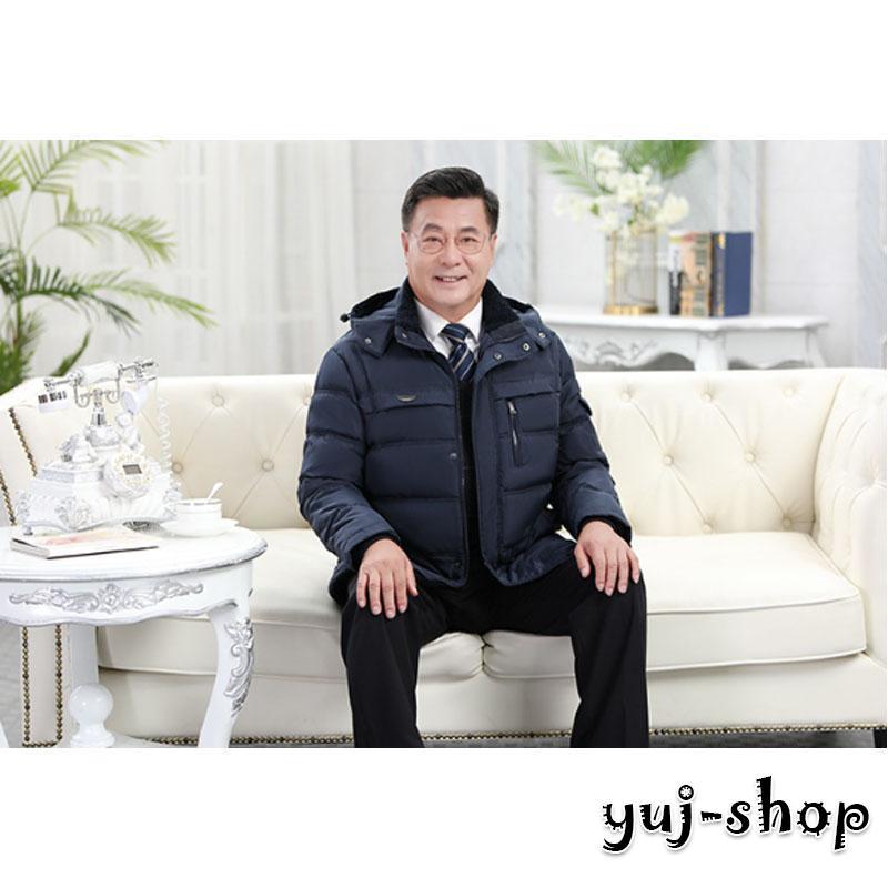 ダウンジャケット メンズ 無地 ハイネック アウター キルティングコート フード付き 防寒 暖かい 冬服 軽くて暖かく 快適 スーツの上に 40代 50代 60代