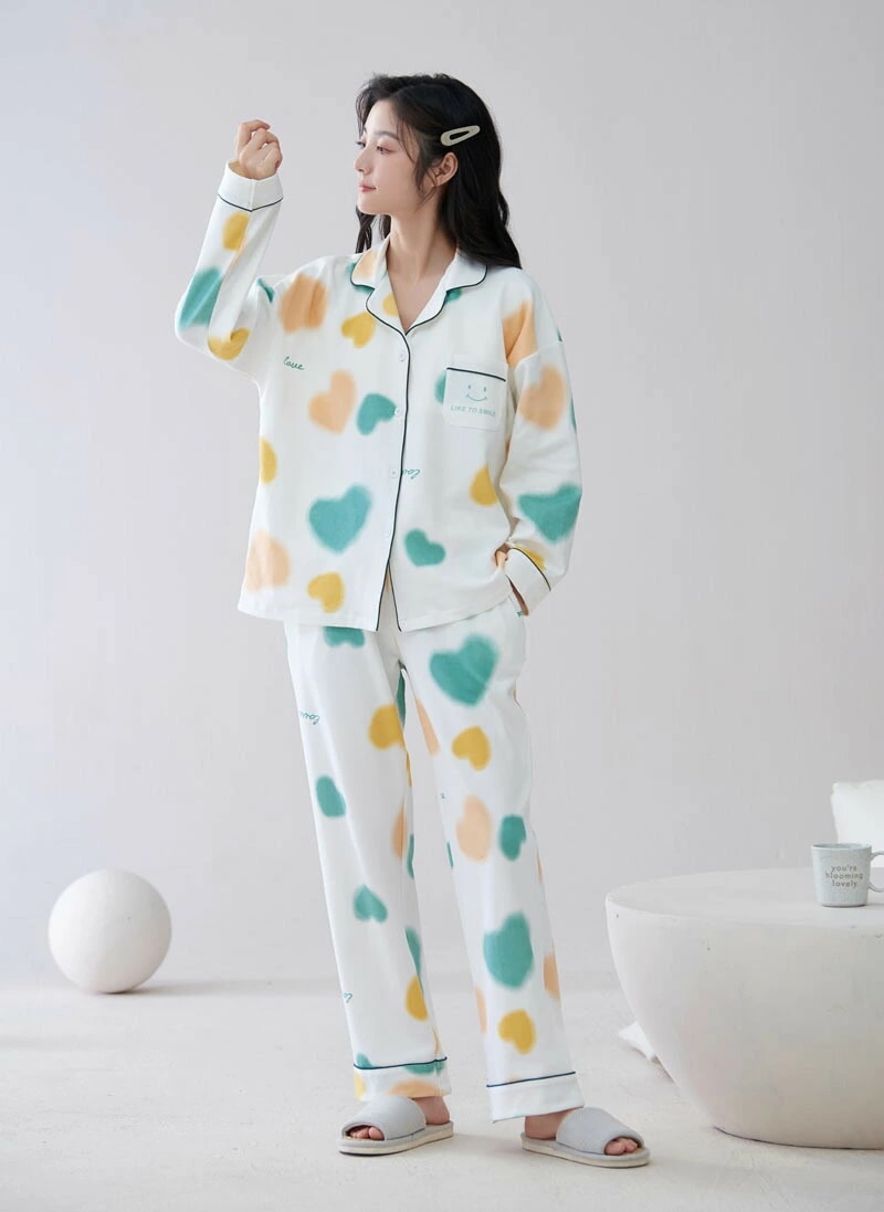 綿100% ルームウェア レディース パジャマ パッド付き 取り外し可能 前開き 長袖 長ズボン 春 綿100% ルームウェア レディース パジャマ パッド付き 取り外し可能 前開き 長袖 長ズボン 春