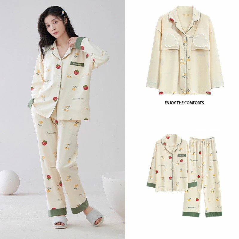 綿100% ルームウェア レディース パジャマ パッド付き 取り外し可能 前開き 長袖 長ズボン 春 綿100% ルームウェア レディース パジャマ パッド付き 取り外し可能 前開き 長袖 長ズボン 春