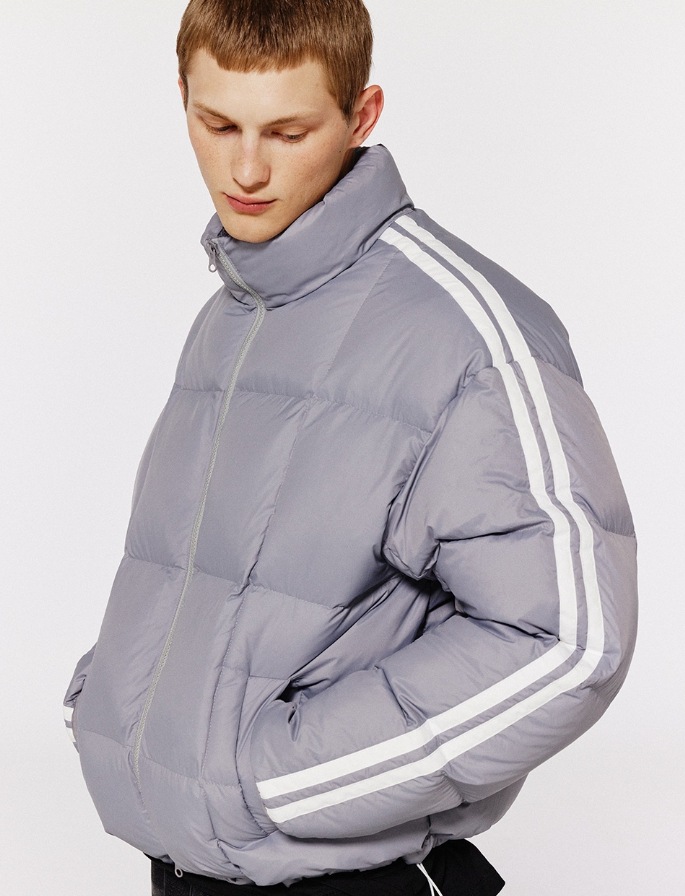 ●1993STUDIO●DUCK DOWN TRACK SHORT PUFFER JACKET 韓国人気 1993studio] Duck Down Track Short Puffer Jacket ダウン