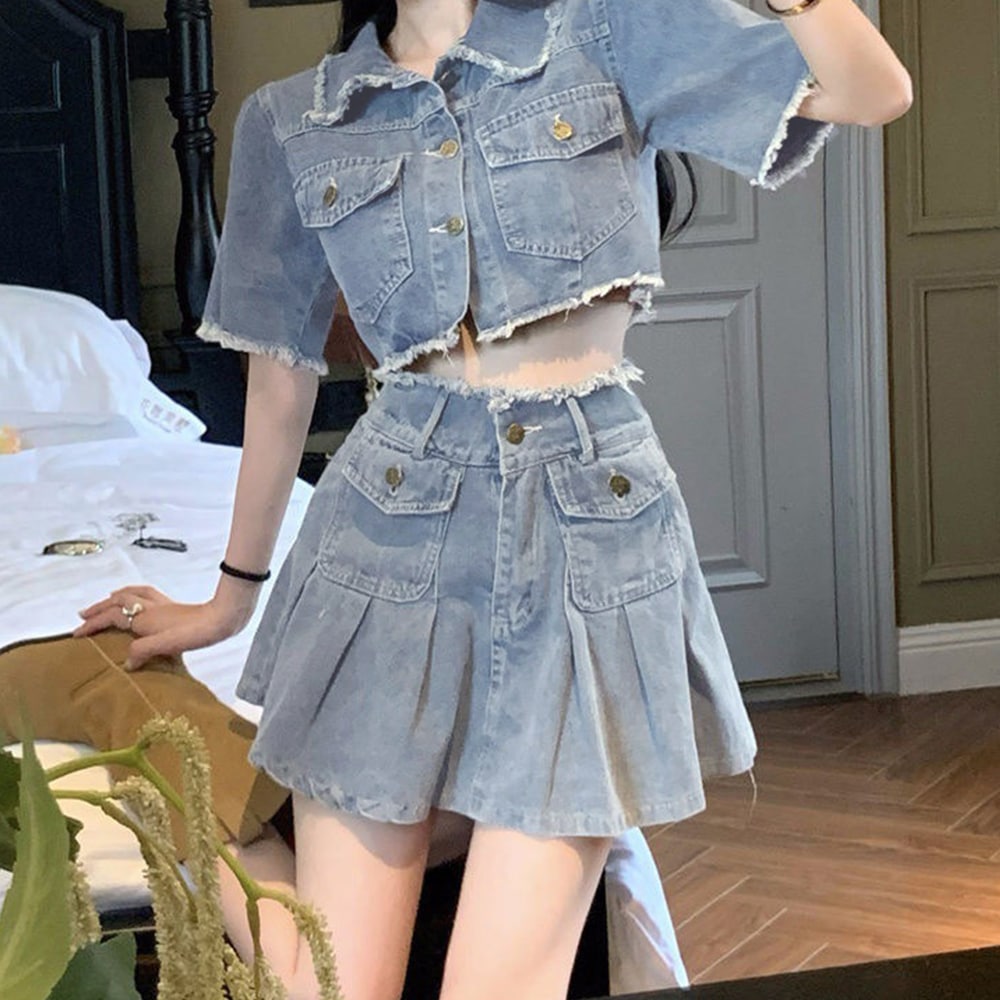 デニムセットアップ レディース 韓国春夏