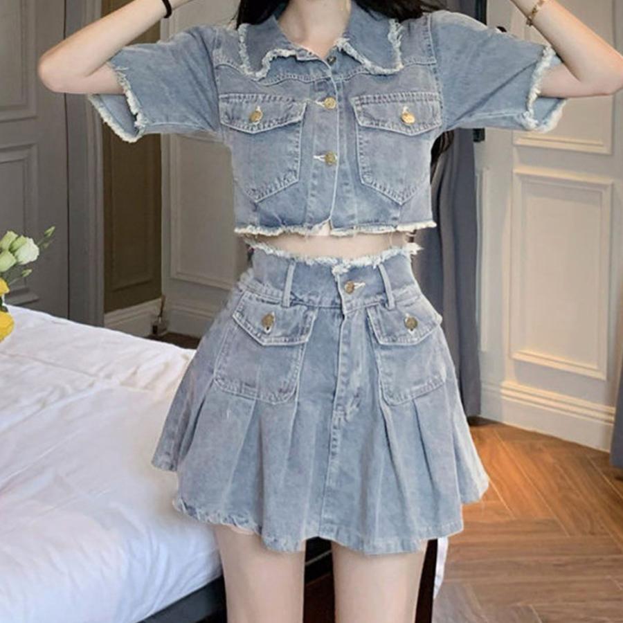 デニムセットアップ レディース 韓国春夏