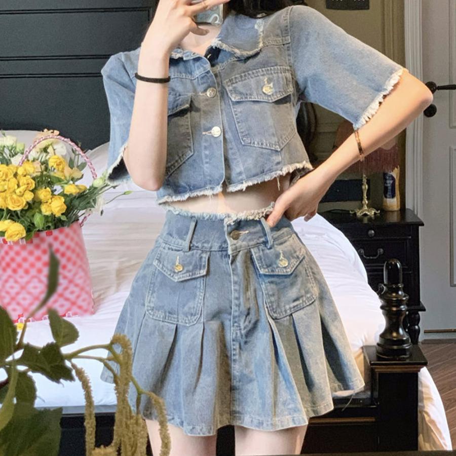 デニムセットアップ レディース 韓国春夏