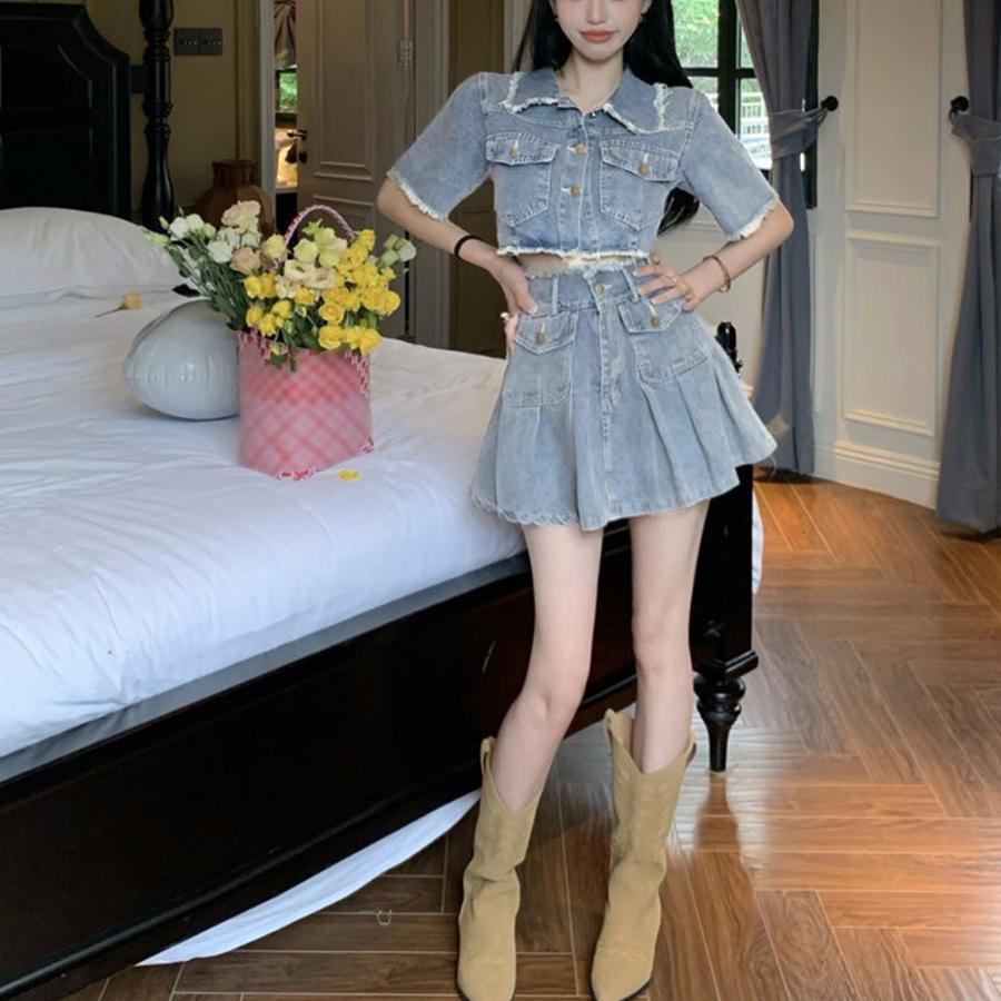 デニムセットアップ レディース 韓国春夏