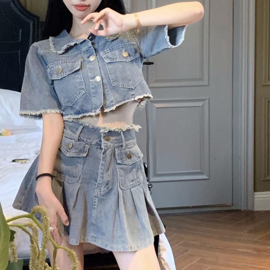 デニムセットアップ レディース 韓国春夏
