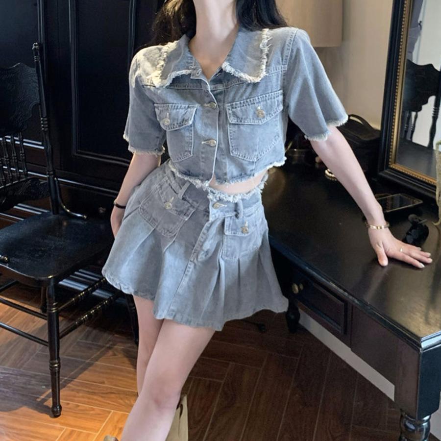 デニムセットアップ レディース 韓国春夏