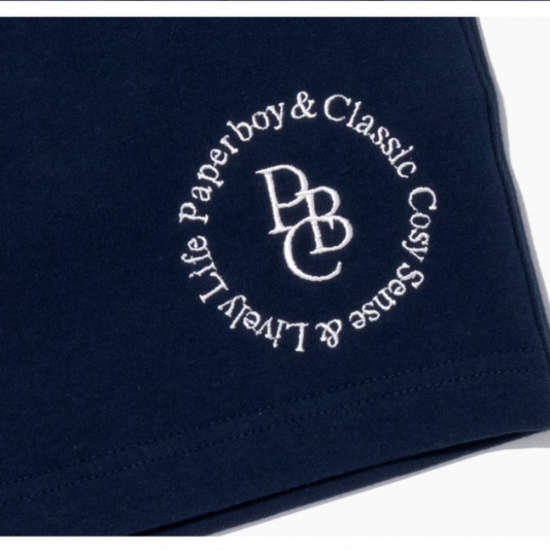 PAPERBOYコージーサークルポリアンハーフパンツネイビー PAPERBOYコージーサークルポリアンハーフパンツネイビー