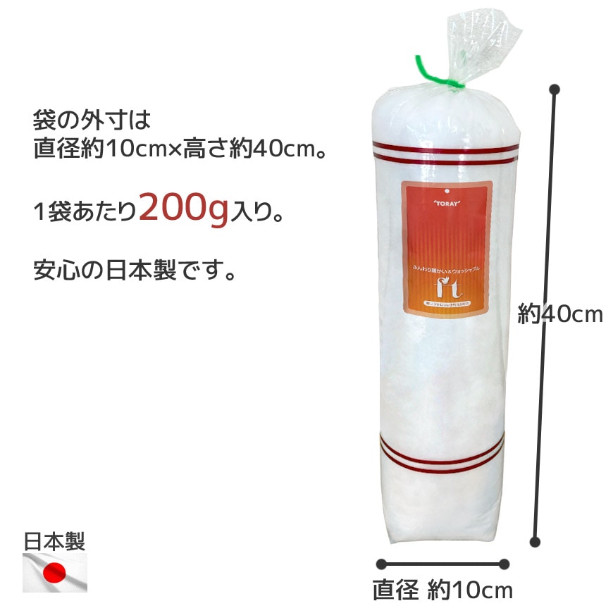 補充手芸用わた テトロン(R) 200g入り8袋セット ウォッシャブル 1600g 日本製