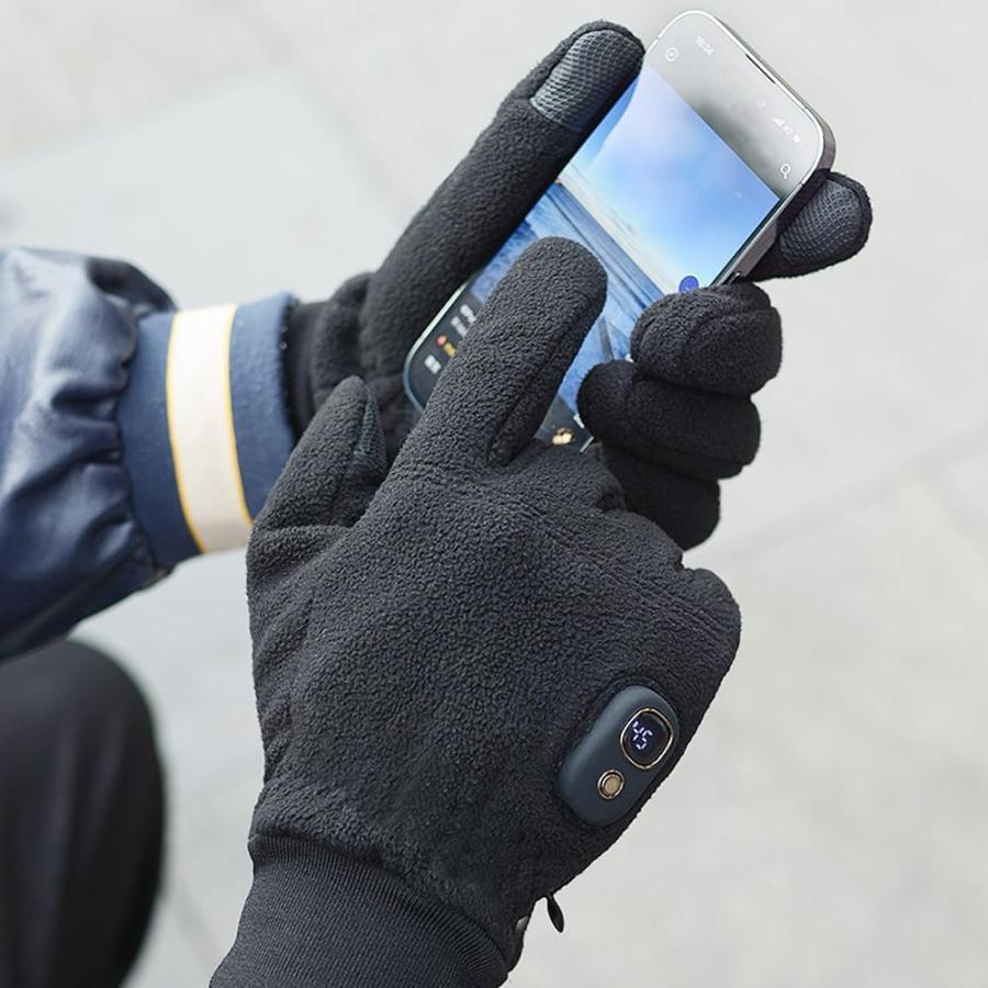 安心（迅速な出荷）電熱グローブ バイク 3段階温度調節 ヒーター手袋 usb充電式 インナー ヒーターグローブ バッテリー付き 2000mAh 撥水 防風 タッチパネル対応 滑り止め