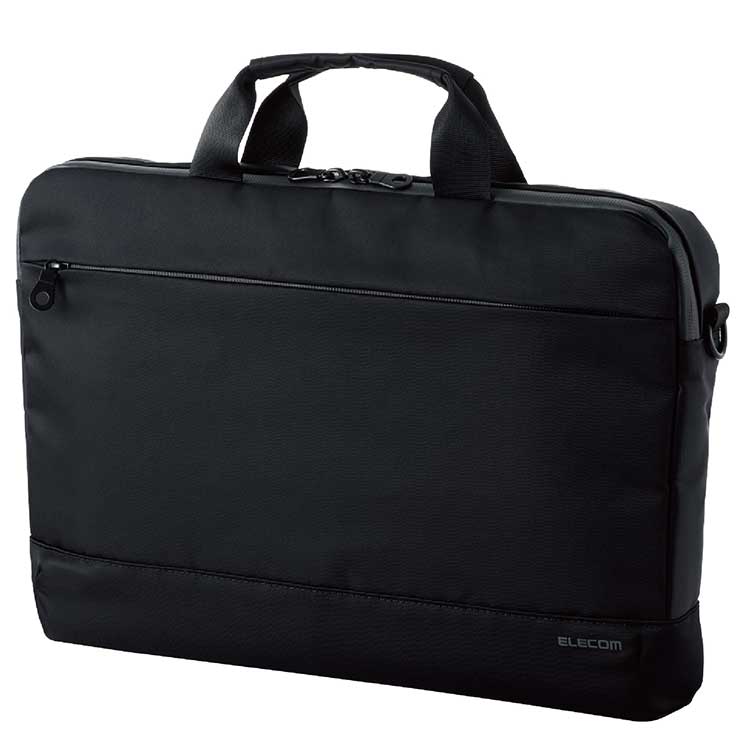 PCバッグ ブリーフケース 15.6インチ 抗菌 撥水 スリム ショルダーベルト付 ブラック