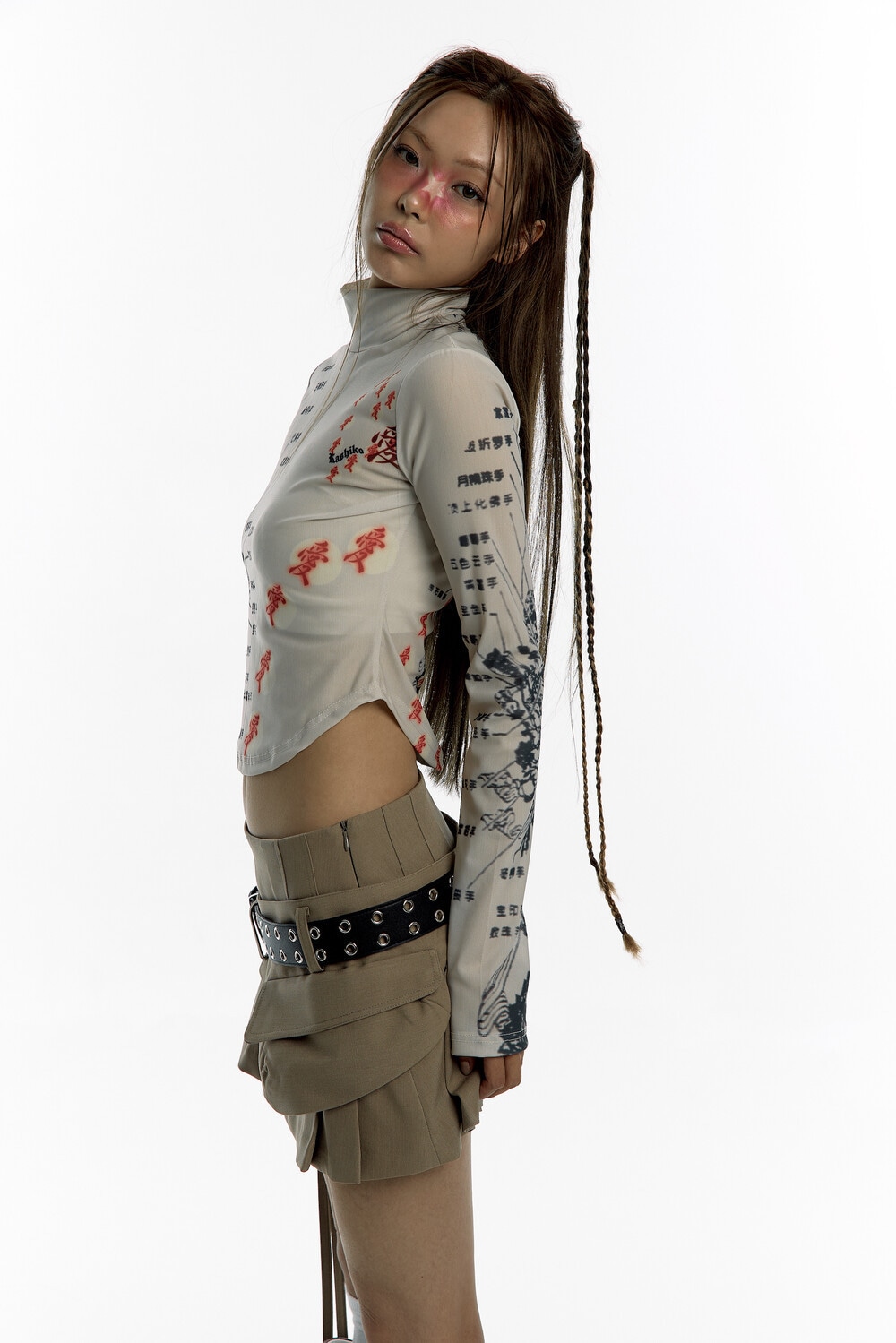 Kashiko】送料/関税込 Pleats Pocket Belt Mini Skirt