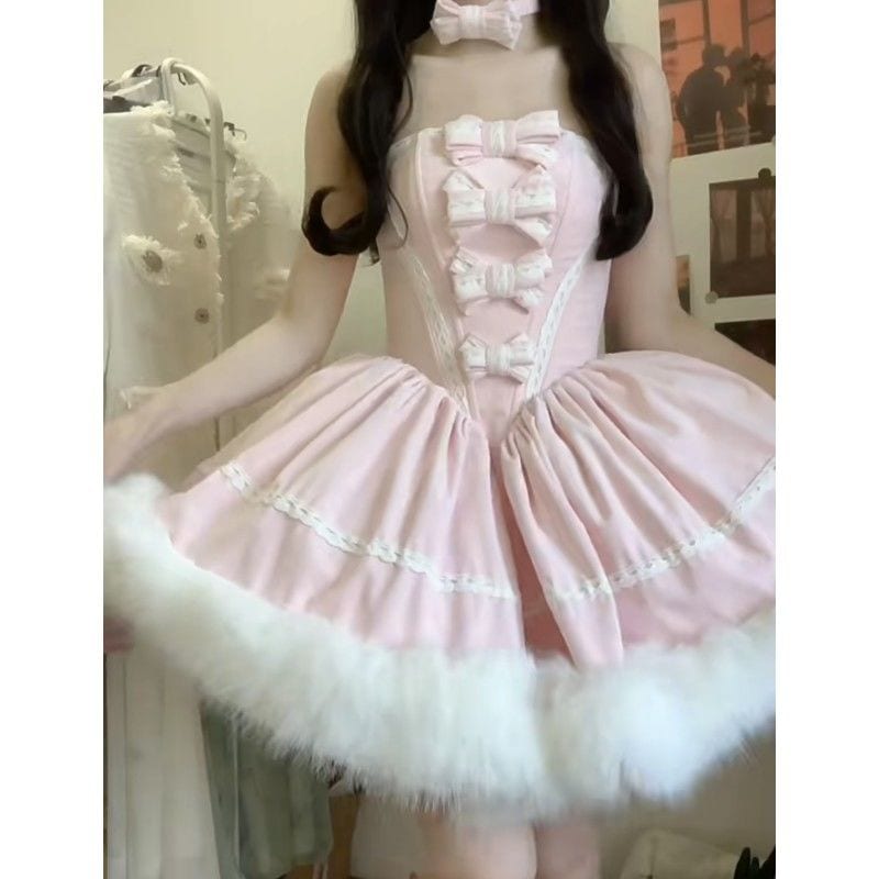 ロリータかわいい女の子甘い年齢を減らす豪華なスプライシングマントジャケットボウドレス厚みのあるスーツレディース