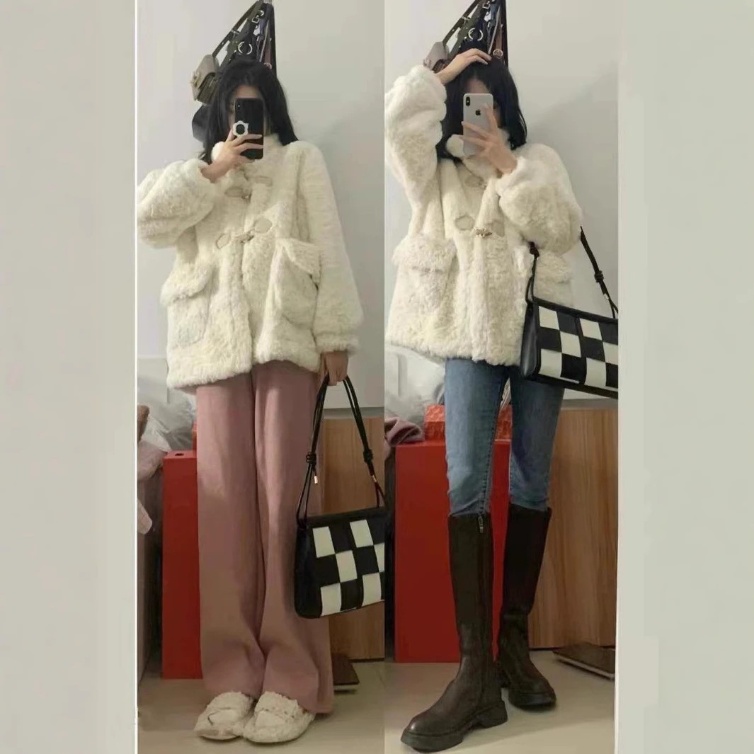 大人っぽチェスターコート 冬アウター ラムウールコートレディース冬暖かい豪華なカジュアルコート 韓国ファッション 大人っぽチェスターコート 冬アウター ラムウールコートレディース冬暖かい豪華なカジュアルコート 韓国ファッション