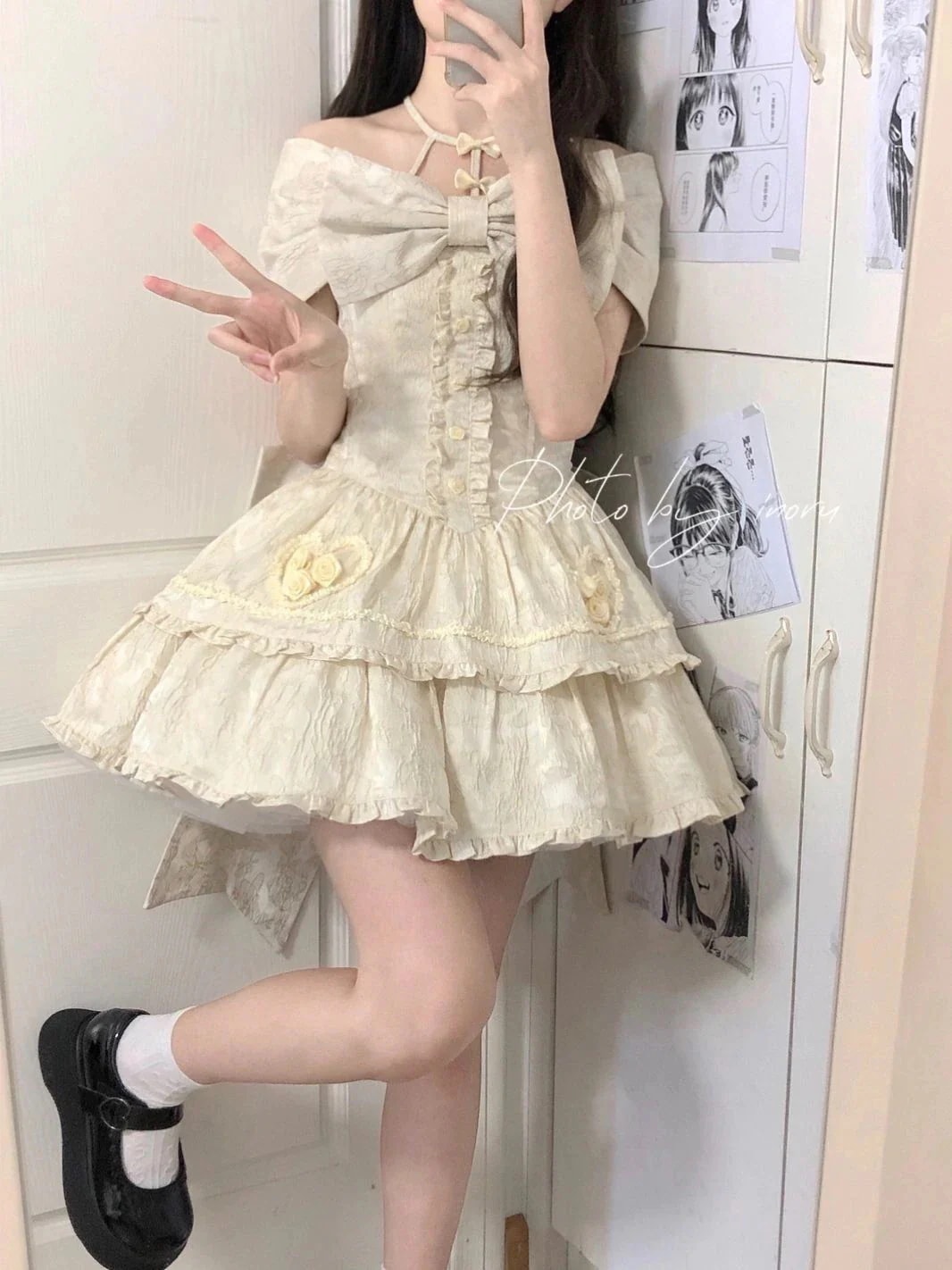 和服コスチュームコスチュームフランスのふわふわスカートロリータヤンキーフリル甘い弓のドレスイン 和服コスチュームコスチュームフランスのふわふわスカートロリータヤンキーフリル甘い弓のドレスイン