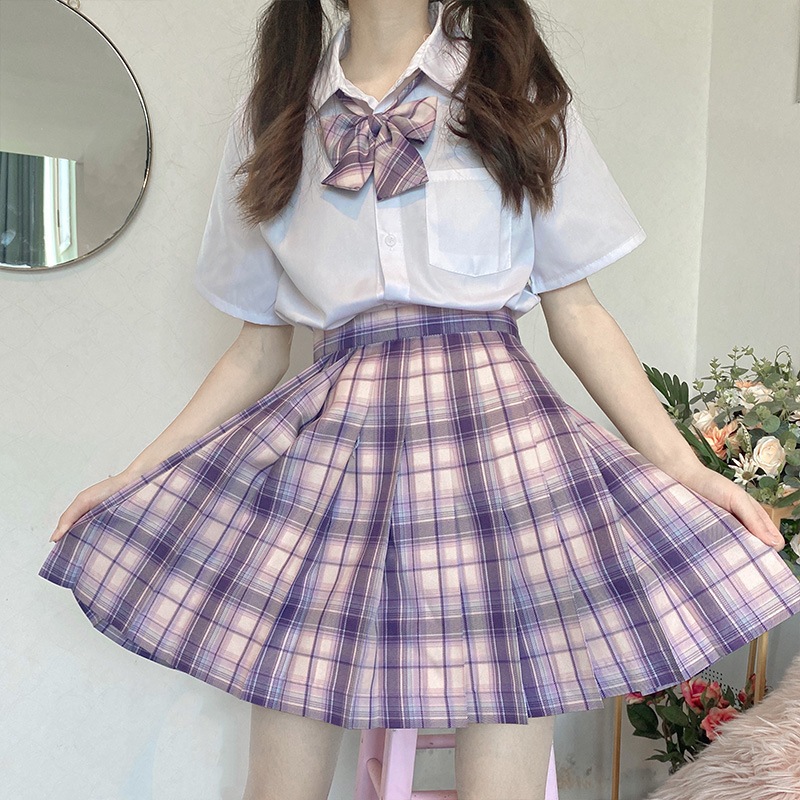 【1つ買うと10つ無料】ユニフォームスカートフルスタイルjk格子縞のスカートサマーカレッジハイウエストプリーツスカートjkショートスカート