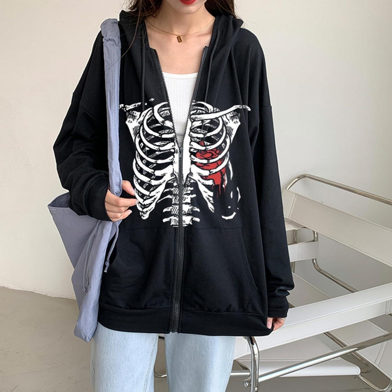 パーカー メンズ レディース スカルプリント 長袖 ジップアップパーカー 春服 秋服 サブカル 原宿系 ロック ストリート クールゴス 大きいサイズ アウター フード付き ヒップホップ カジュアル お