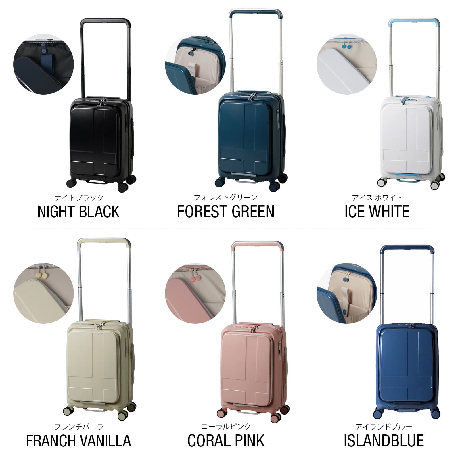 正規品 スーツケース Sサイズ フロントオープン キャリーバッグ キャリーケース ストッパー付き 38L メンズ レディース ハードケース ファスナー 1～3泊 軽量 旅行 大容量 ブランド