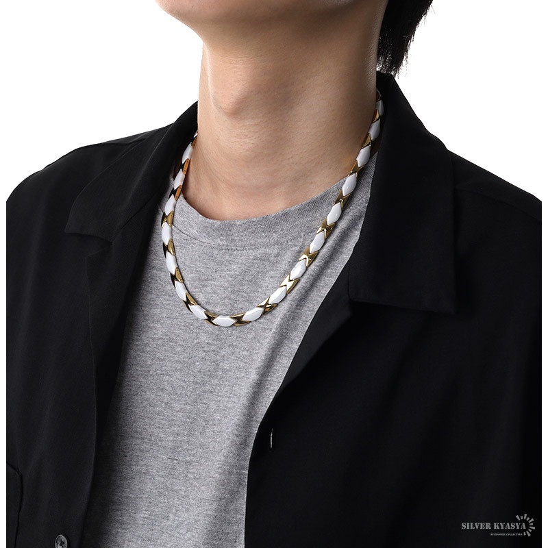 ステンレス 磁気ネックレス [n483-gold]