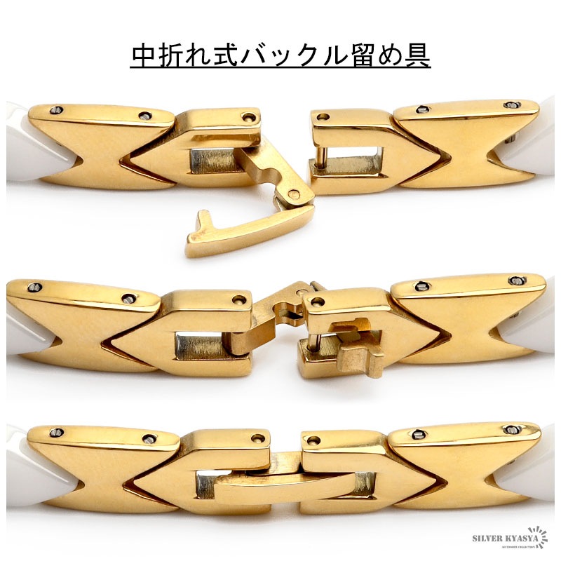 ステンレス 磁気ネックレス [n483-gold]