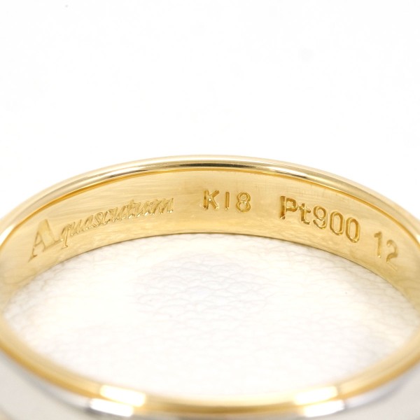 アクアスキュータム PT900 K18YG リング 指輪 12号 ジュエリー 中古 アクアスキュータム PT900 K18YG リング 指輪 12号 ジュエリー 中古