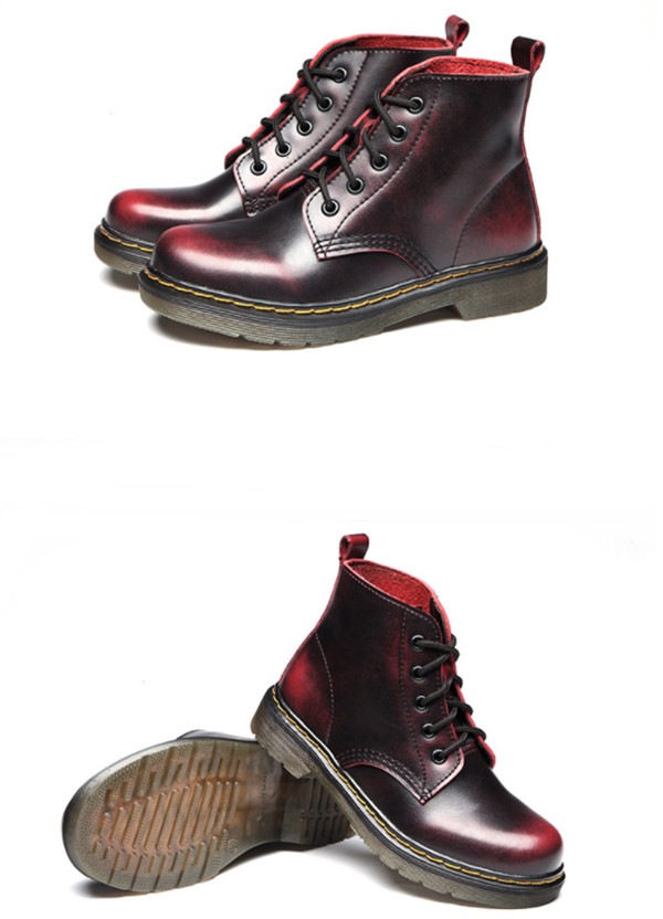 BlissFellows靴編み上げブーツ赤レースアップ厚底リワードワークブーツコスプレローヒール BlissFellows靴編み上げブーツ赤レースアップ厚底リワードワークブーツコスプレローヒール
