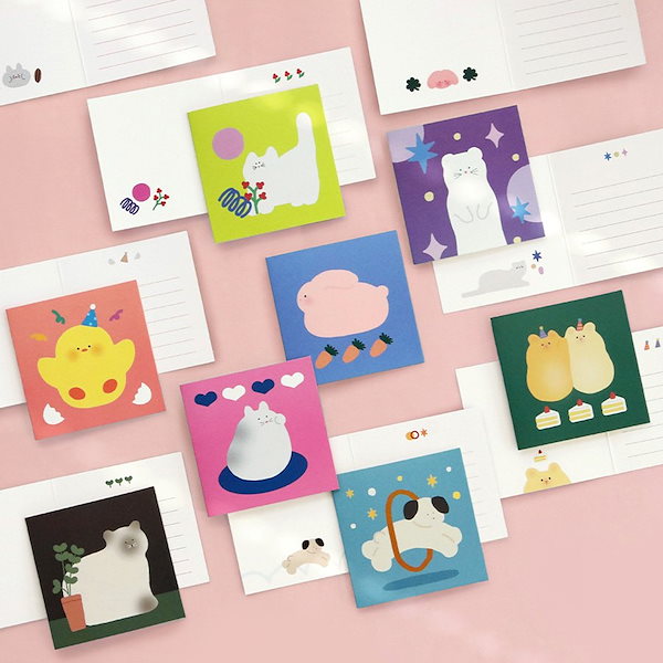 Qoo10] ICONIC 韓国便箋 ミニカードレター＆封筒セット