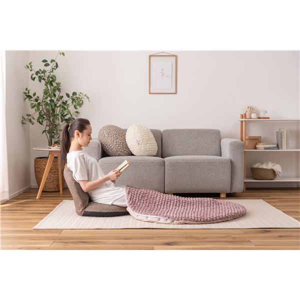 冷感ラウンドサンドクッション ピンク 約W100xD100cm