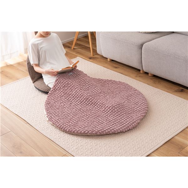 冷感ラウンドサンドクッション ピンク 約W100xD100cm