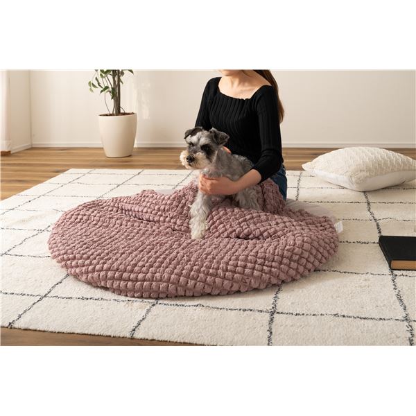 冷感ラウンドサンドクッション ピンク 約W100xD100cm